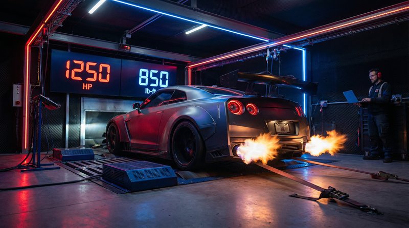 好色姐姐短视频：GT-R马力测试